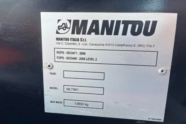 Manitou MLT 961 Fourches/ Godet/ Fouches à fumier – Image 9